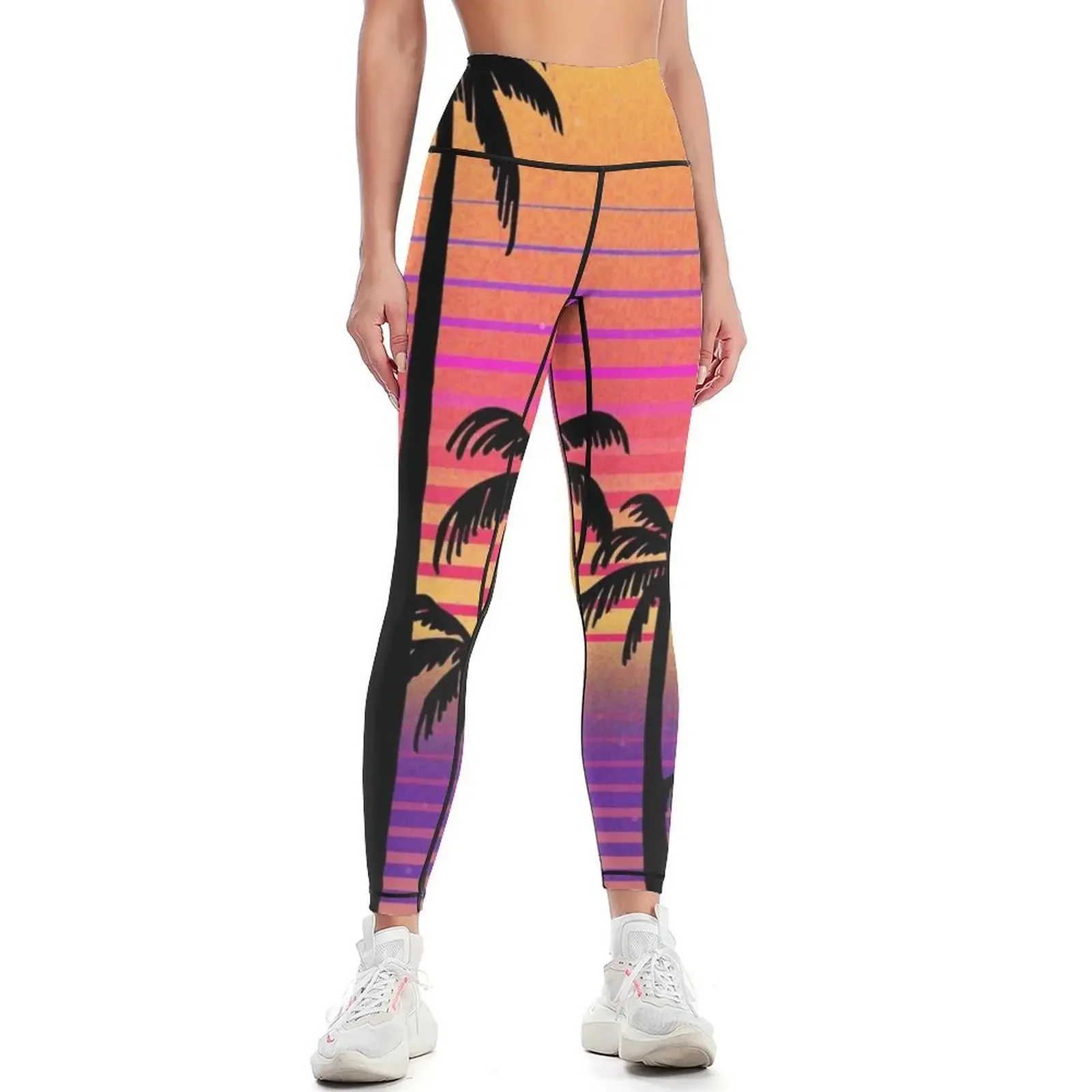 

Palm Trees Vaporwave Aesthetic Leggings sport pants Women's trousers Legging sport Womens Leggings