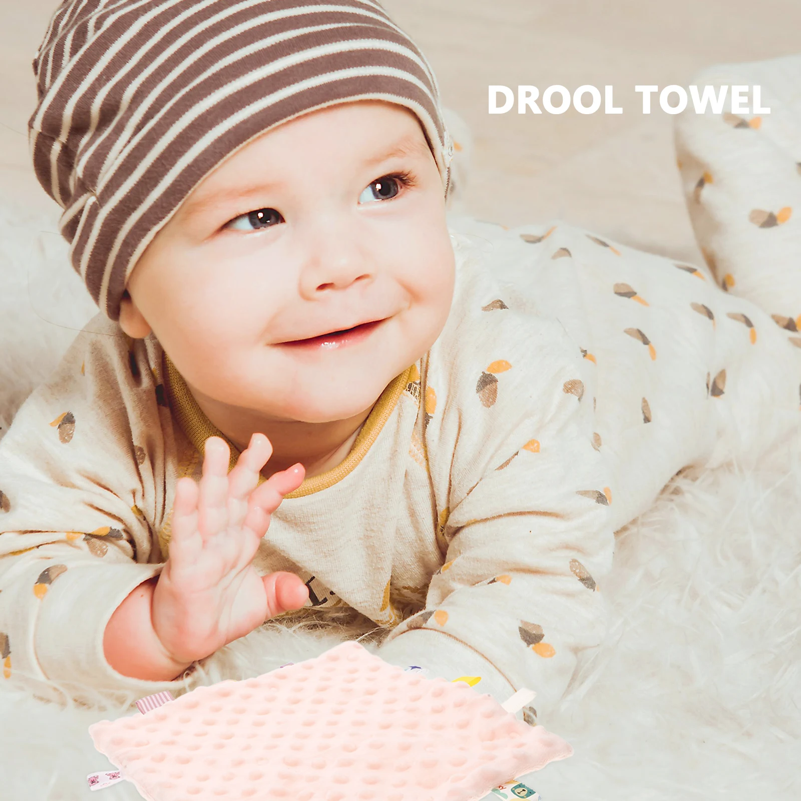 

Soothing Towel Security Blanket Taggy Baby Crystal Soft Square Teething Burp Cloth Small Blanket Toddler Sensory Girl