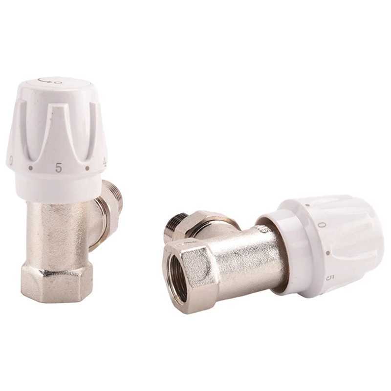 

Thermostatic Radiator Valve 4Pcs 15Mm X 1/2Inch Thermostatic Angle TRV Thermostatic Radiator Valve For Home Office