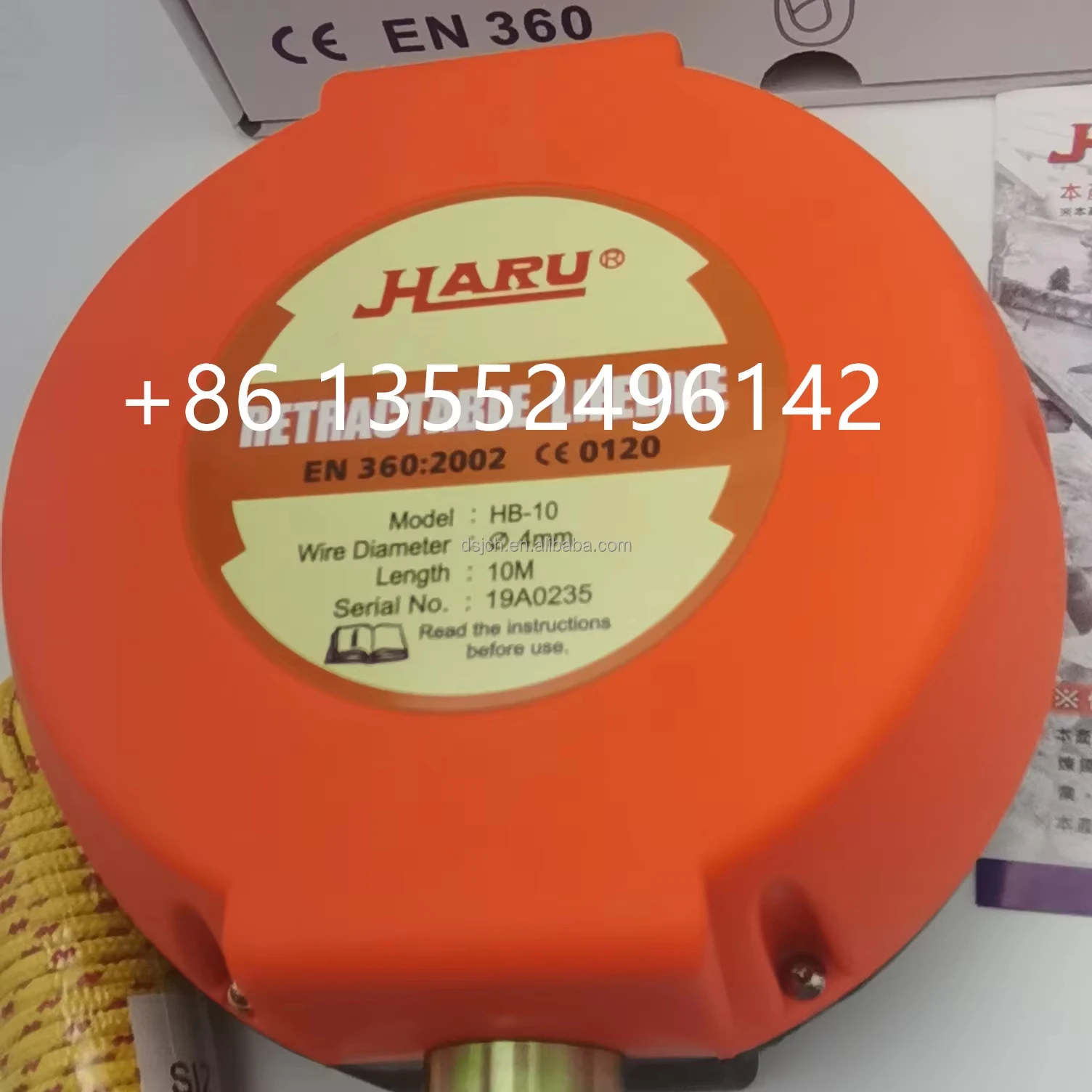 HARU HB-10 Retractable Safety Self Retracting Lifeline Fall Arrestor 10m Fall Protect Wire Rope Fall Arrester