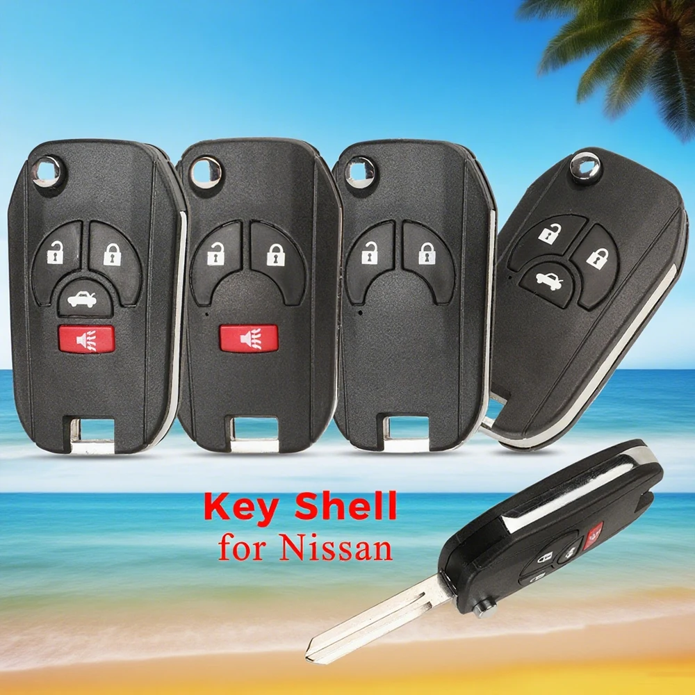 

Jingyunqin 2/3/4-кнопочный складной флип-чехол для дистанционного ключа автомобиля для Nissan Cube Micra Qashqai Juke Altima Maxima Sentra Versa брелок