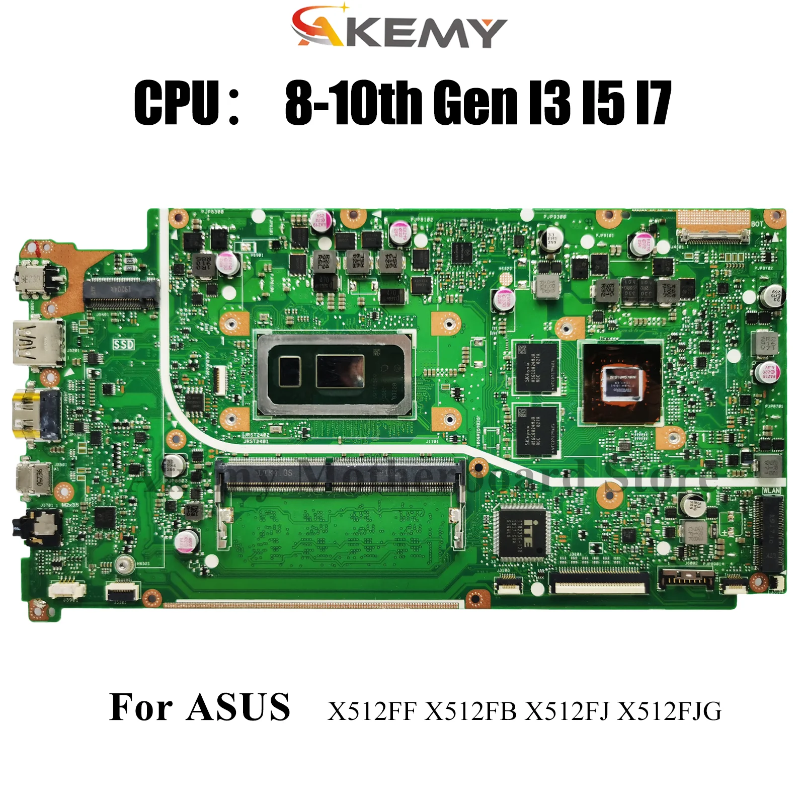 X512FF Laptop Motherboard For ASUS X512FJG X512FJ V5000F X512F V512F F512F X512FB A512F S512F K512F Mainboard With  I3 I5 I7 CPU