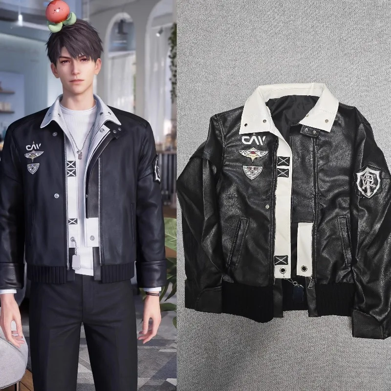 

Game Love and Deepspace Caleb Cosplay Costume Pilot Jacket Uniform Coat for Men Halloween Carnival Party Roleplay Outfits