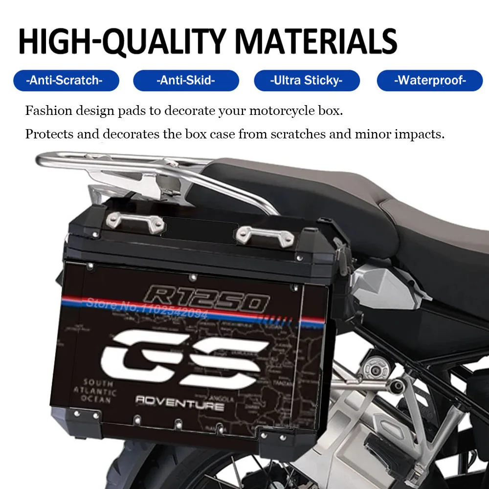 Motorcycle Aluminum Box Stickers For BMW R1250GS Adventure R1200GS Pannier Protector Decals For R1200 GSA R1250 GS ADV 2019-2024