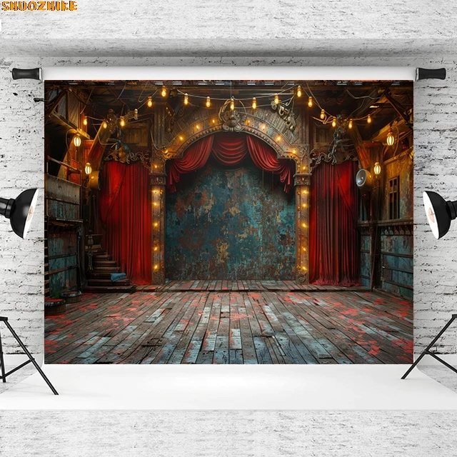

Photography Backdrop Red Curtain Stage Light Circus Tent Baby Birthday Party Photo Backgrounds Photozone Photo Studio