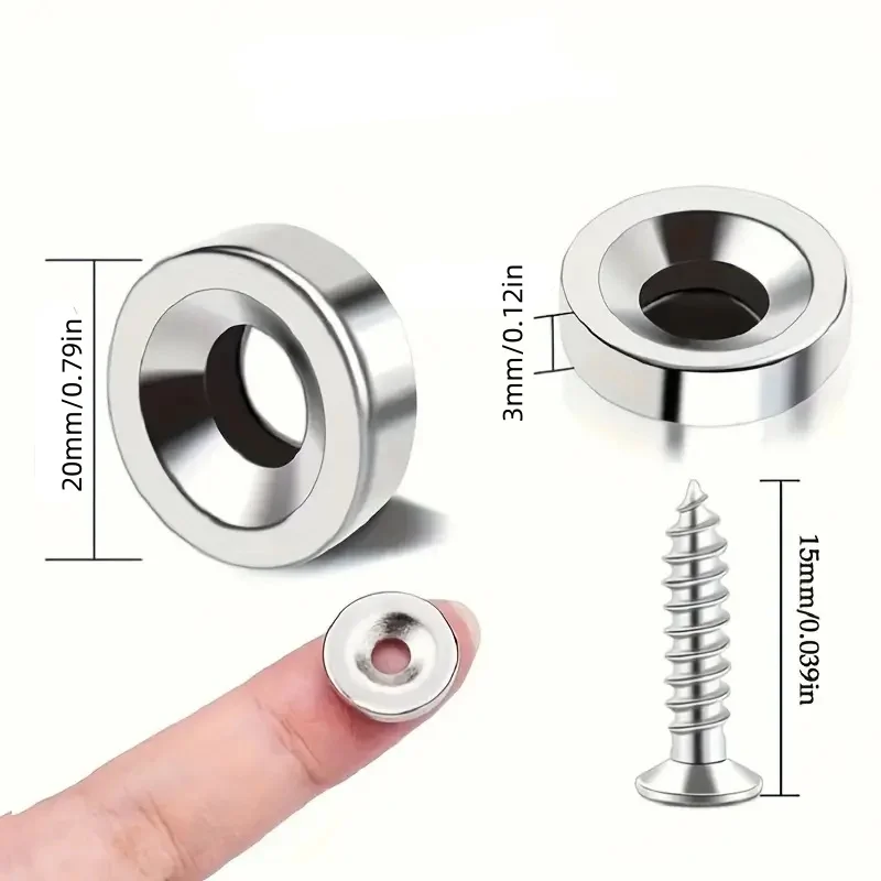 10x5-M3/12x5-M3/15x3/15x5/20x3 Kleine Magnete, Lochmagnete mit Senkbohrung, Schrankmagnete für Schranktüren, Zuhause, Küche – Detail 6