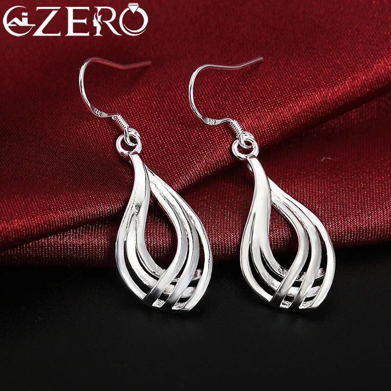 

925 Sterling Silver Earrings fashion Jewelry elegant Woman charm Twist Wavy line drop earrings Trendsetter Christmas Gifts