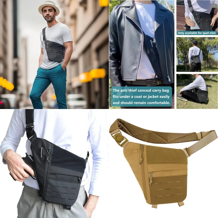 

【New style】- Oxford cloth single-shoulder tactical bag anti-theft concealed gun bag men's close-fitting -body chest bag tactica