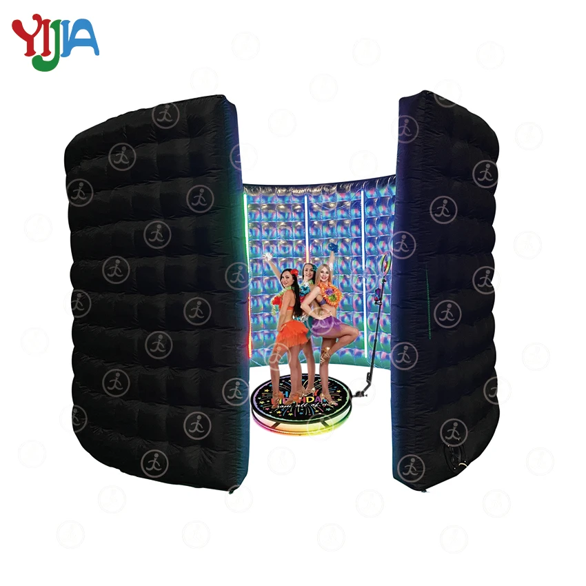 USA Stock  Automatic 360 Degree  Photo Booth  360 Spin Inflatable Photo Booth Enclosure LED  Wall For Party Wedding Events