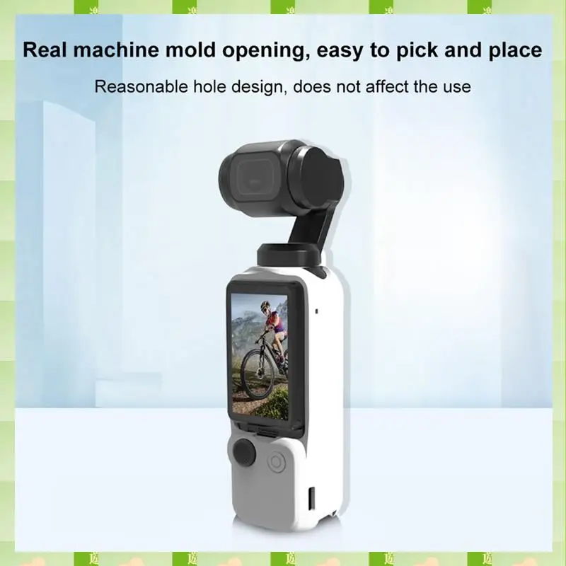 2025 لكاميرا DJI OSMO Pocket3 غطاء من السيليكون متعدد الوظائف غطاء حماية للجسم مريح للعدسة، أبيض متين وسهل التركيب