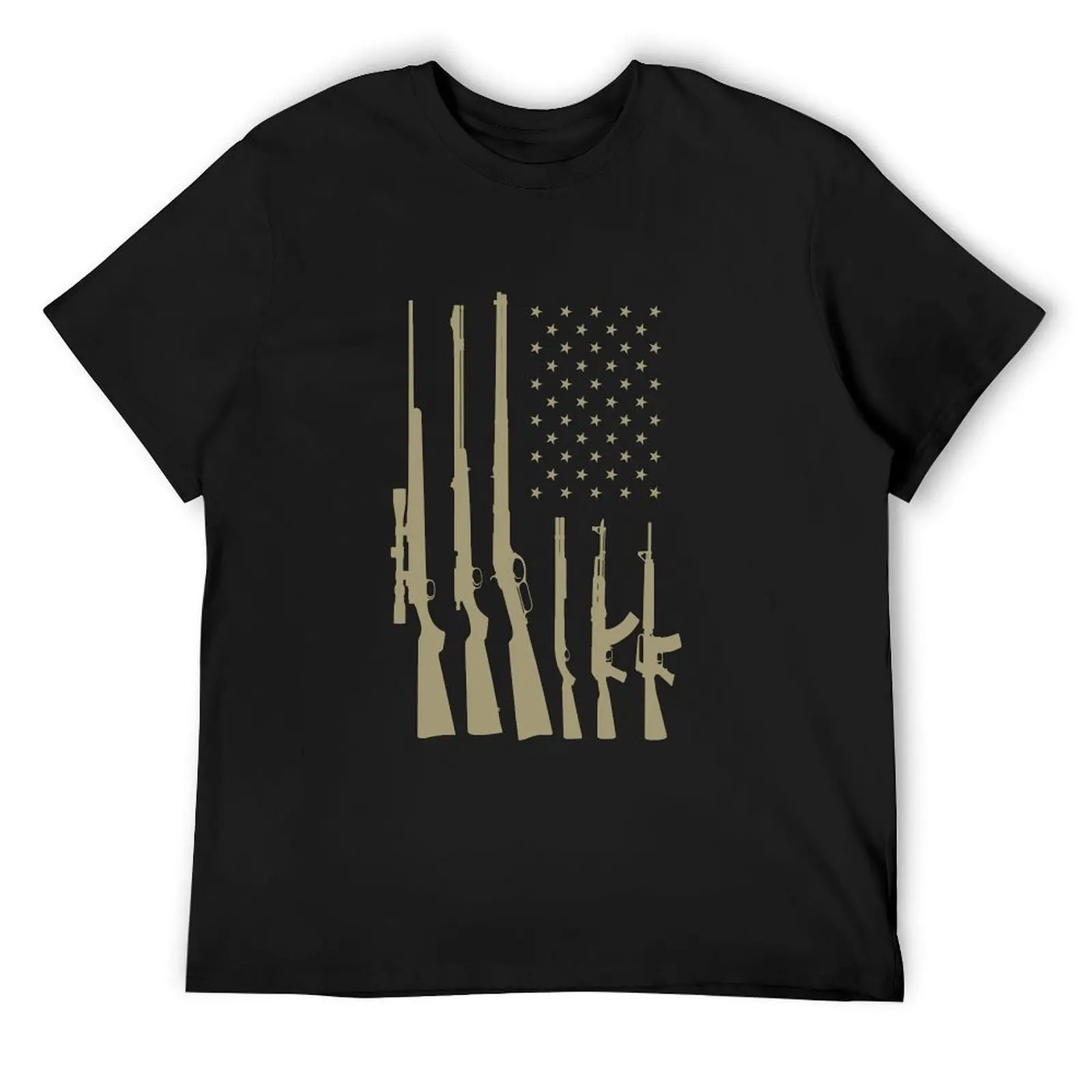 Unique American Flag and Guns - Second Ammendment T-Shirt plus sizes plain summer top cotton t shirt men