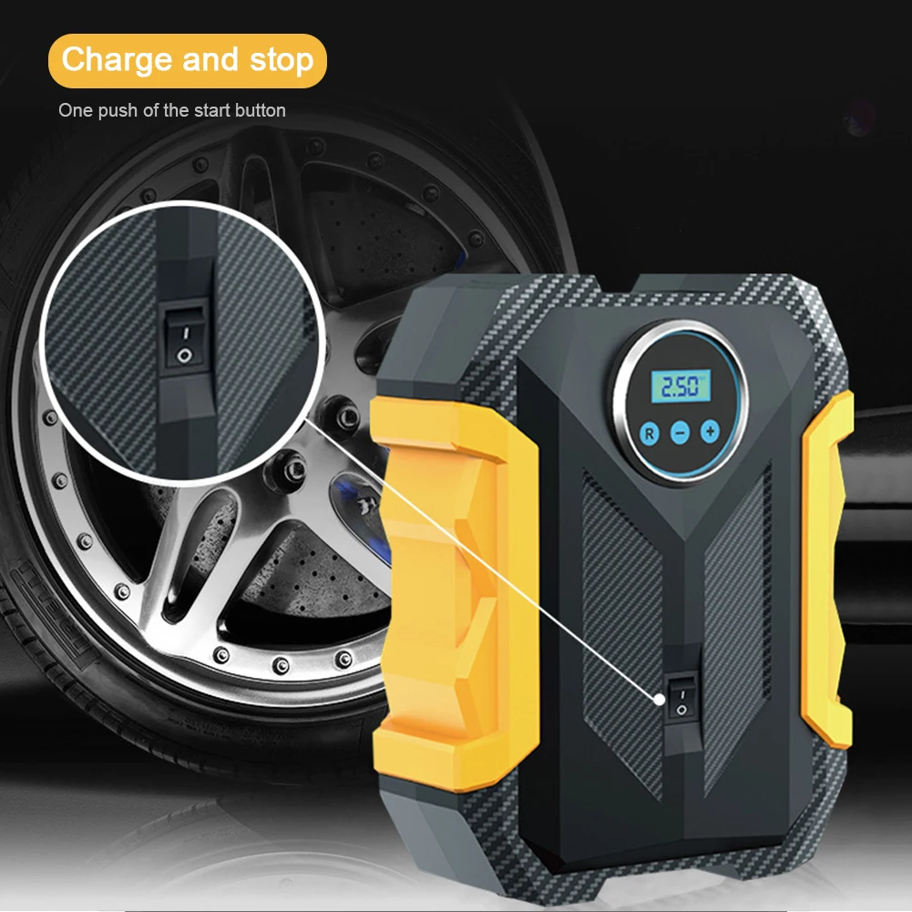 

Портативный автомобильный насос 150PSI с LED-подсветкой, цифровой дисплей, электрический компрессор для шин автомобилей, велосипедов и мячей