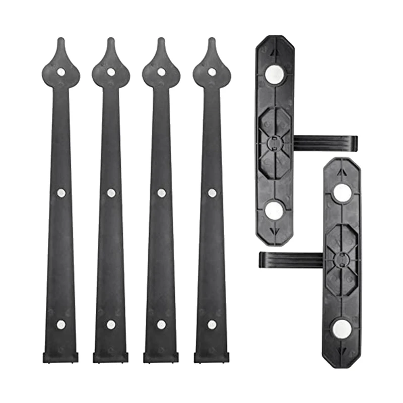 Garage Door Magnetic Decorative Hardware Kit 6 PCS Carriage Accents Faux Hinges And Handle Black