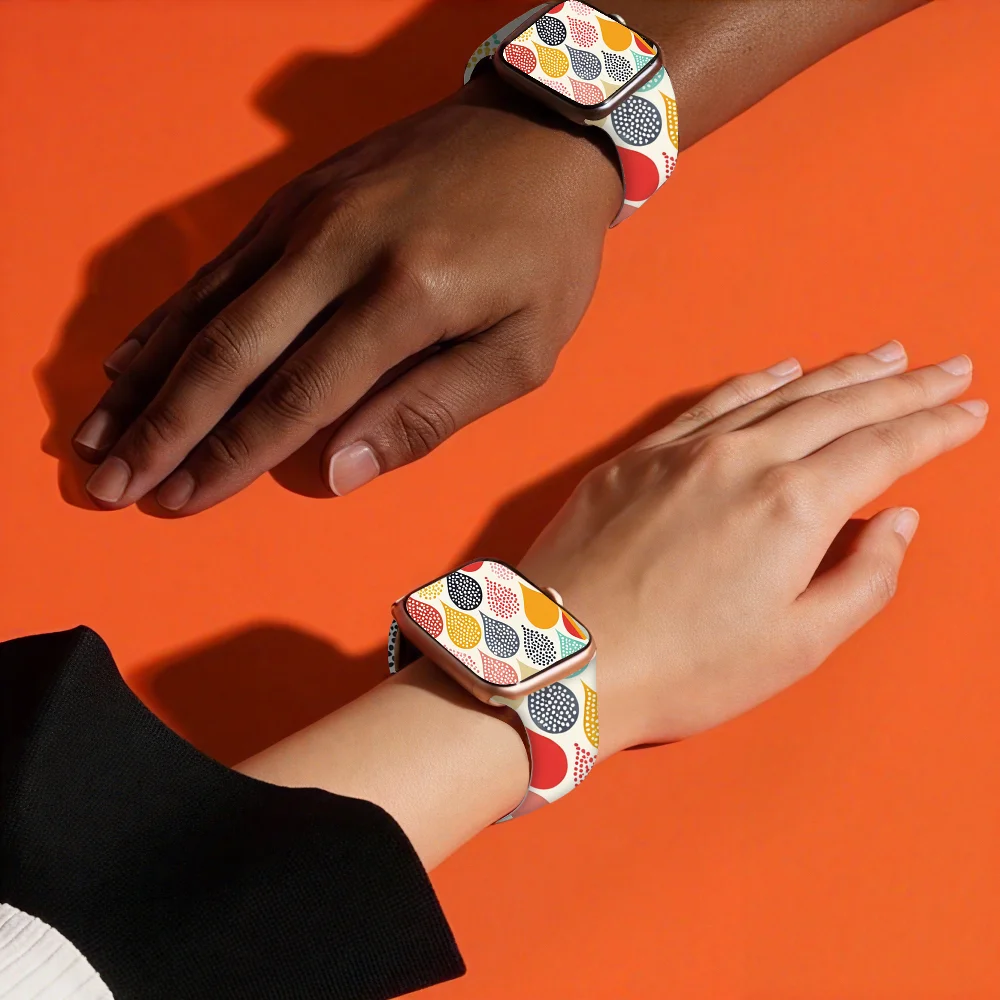 Rock That Rainbow Soft Silicone Band for Apple Watch 9 8 7 6 5 Ultra SE Size 38 40 41 42 44 45 49mm Suitable for All iWatch