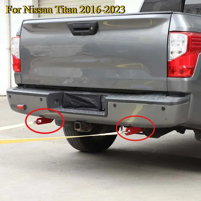 

For Nissan Titan 2016-2023 Carbon Steel Red Car Towing Bars Kit Rear Bumper Bar Towing Trailer Hook Car Accessories