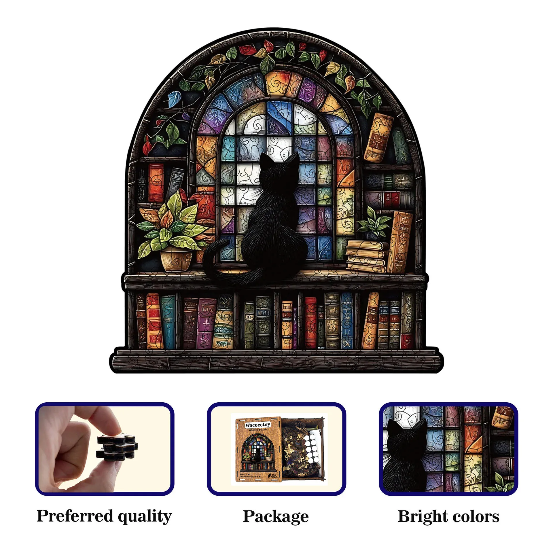 157/238 pçs gato quebra-cabeça de madeira em forma irregular quebra-cabeça alívio do estresse jogo aniversário presentes de natal para amantes do gato decoração de casa