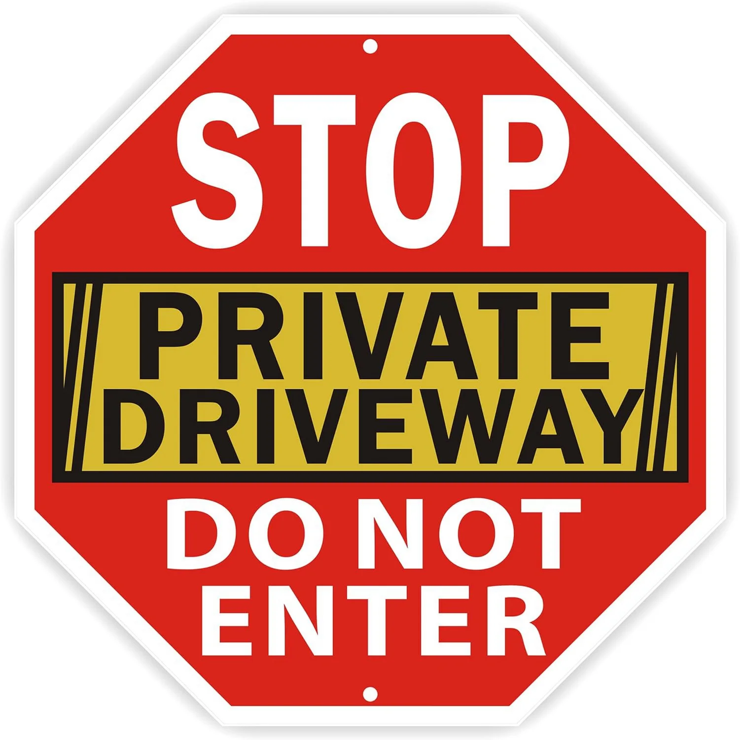 SmartSign Security Alert Sign Octagon Stop Warning Sign Rust Free UV Protected Metal Tin Signs Indoor/Outdoor Use 12x12 Inches