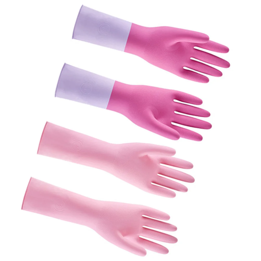

2Pairs Kitchen Cleaning Gloves Heavy Duty Reusable Dishwashing Gloves for Washing Dishes Laundry Garden Car Pet Care Household