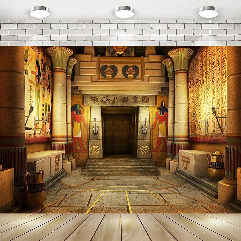 Ancient Egyptian Palace Photography Background Egyptian Mural Backdrop Egypt Theme Party Banner Decoration Happy Birthday Party