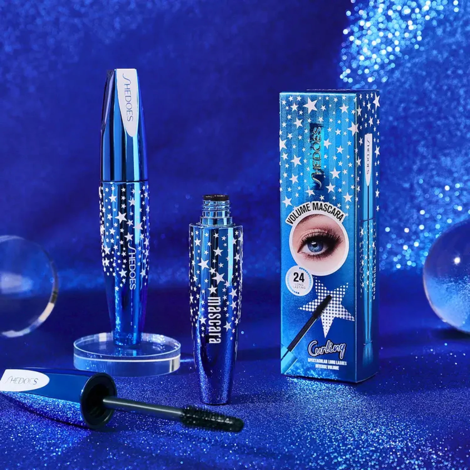 Blue Starry 4D Mascara für dicke, langanhaltende und große Augen Sheglam Make-up Envio gratis todo Brown Mascara Mascara Make-up-Set