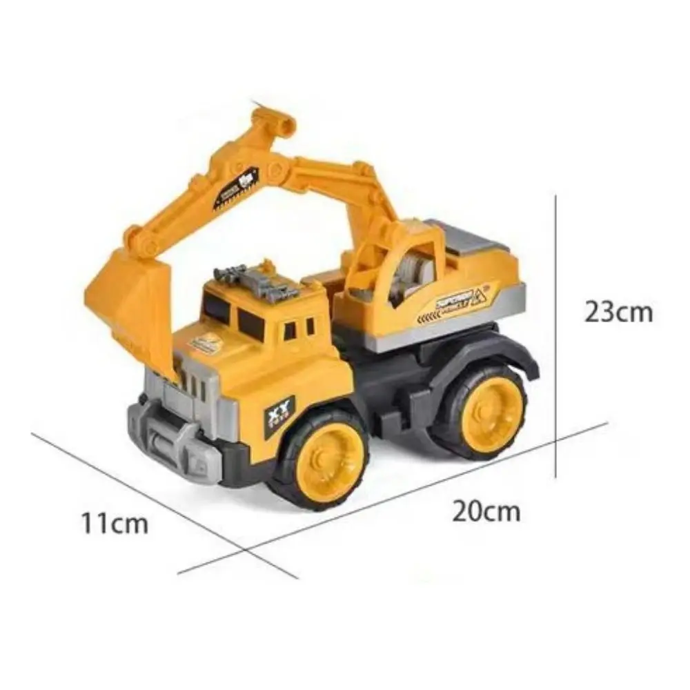 Plastic Engineering Vehicle Toys Simulation Friction Powered Excavator Bulldozer Models Inertia Educational