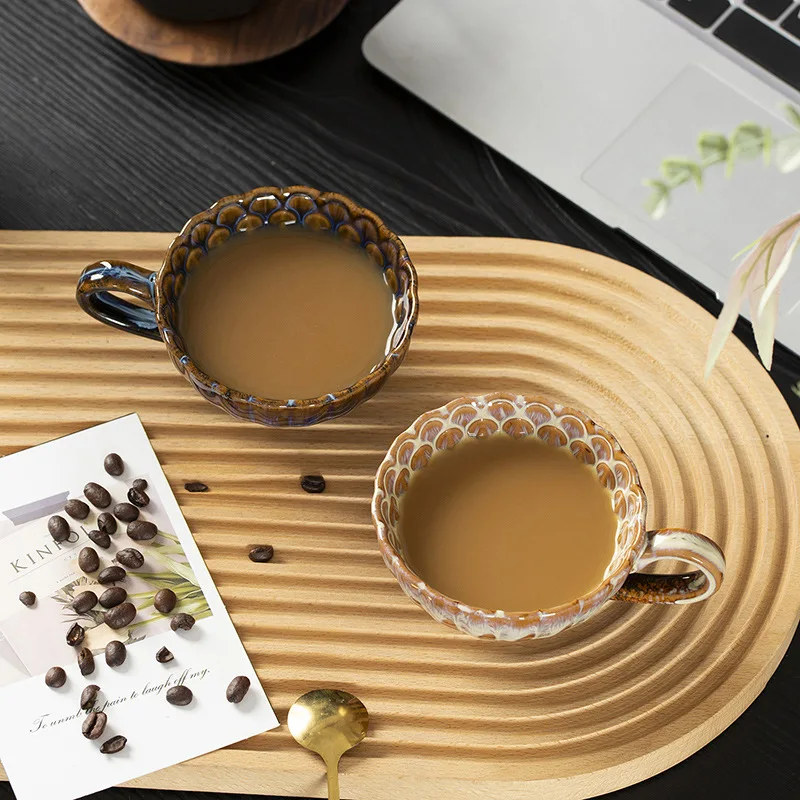 Creative Retro Kiln Change Cup Ceramic Cup Exquisite Coffee Cup Afternoon Tea Cup Household Milk Cup