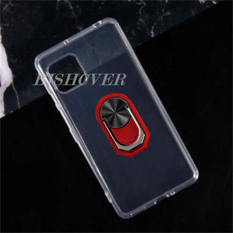 For Sharp Aquos Sense 4 Sense4 Lite 5G Basic SH-41A A003SH Back Ring Holder Bracket Phone Case TPU Soft Silicone Cover