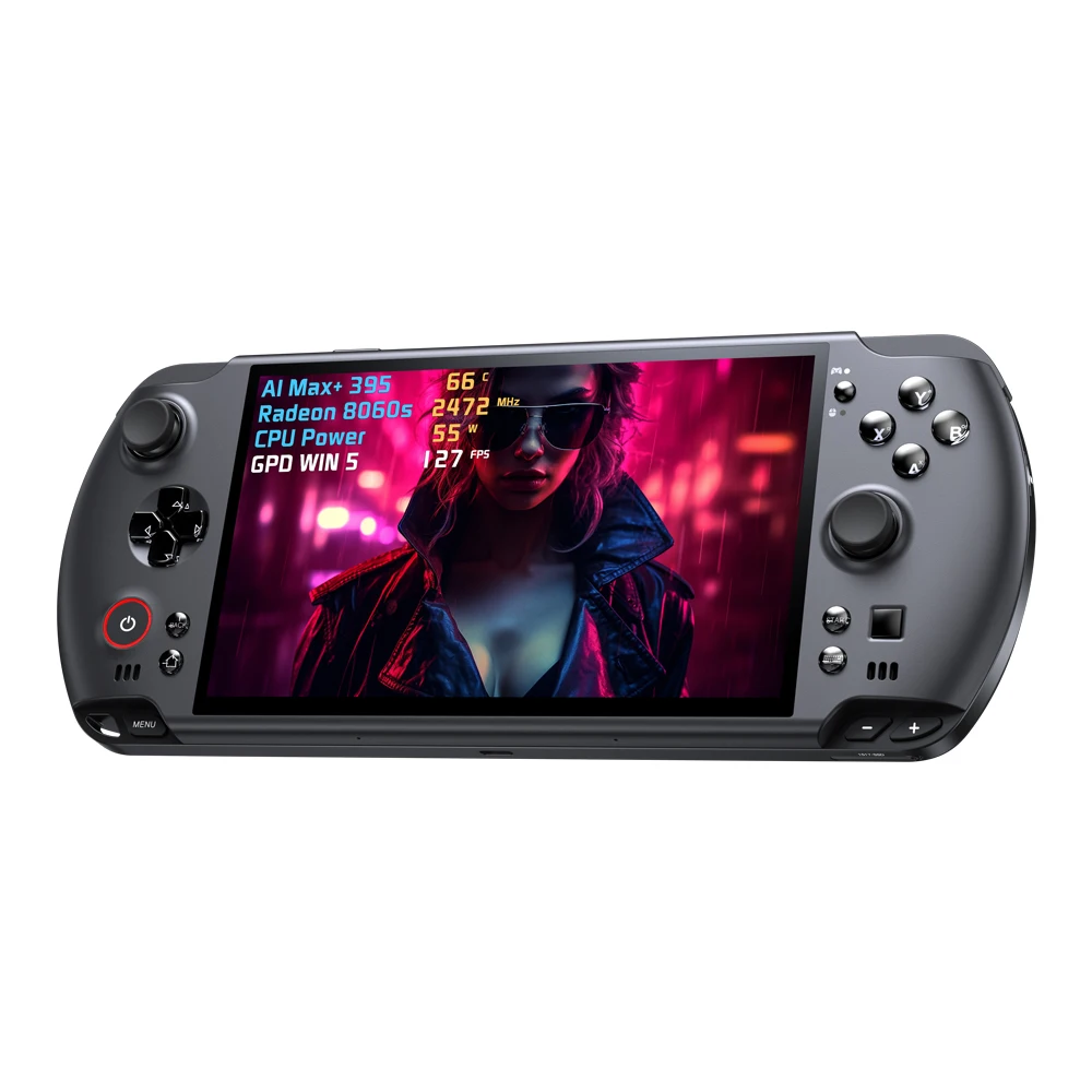 كمبيوتر الألعاب الأصلي والجديد GPD WIN 5 AMD Ryzen AI Max 395/385,7 بوصة 120 هرتز عرض 32 جيجابايت/64 جيجابايت 128 جيجابايت LPDDR5x RAM بطارية قابلة للفصل
