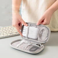 Portable Travel Electronics Organizer Bag Multi-Pocket Water-Resistant Storage Case for USB Cables Earbuds Charger Adapters