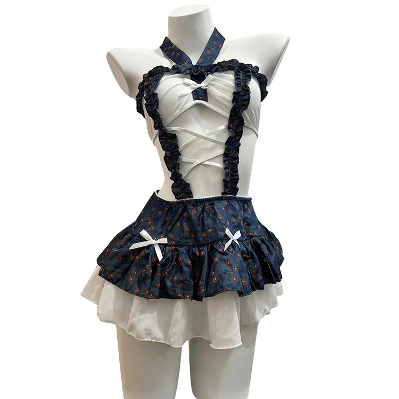 Porn Crotchless Bodydoll Women French Maid Dress Prostitute Erotic Costumes Cosplay Japanese Lolita Uniform Sex Lingerie Outfit