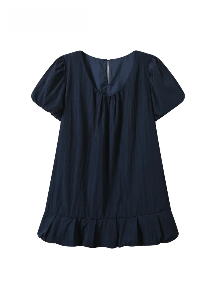 

Cara CLUB Women's plus Size Bubble Sleeve Shirt Summer New Loose Fashionable Top for Plump Sister Anti-Aging Stylish Inner Wear