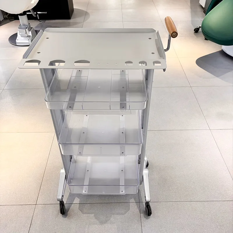 

Barber shop trendy bar cart aluminum alloy stainless steel tool cart hair salon special hair cutting storage cart hair salon