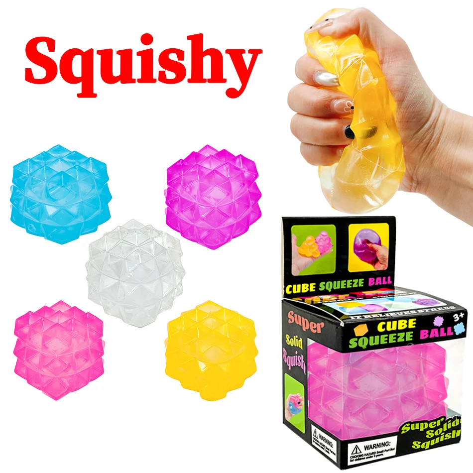 

Сенсорный кубик-антистресс Squishy Needoh Nice Cube для снятия тревоги, сенсорный инструмент для концентрации внимания при СДВГ и успокоения на рабочем столе