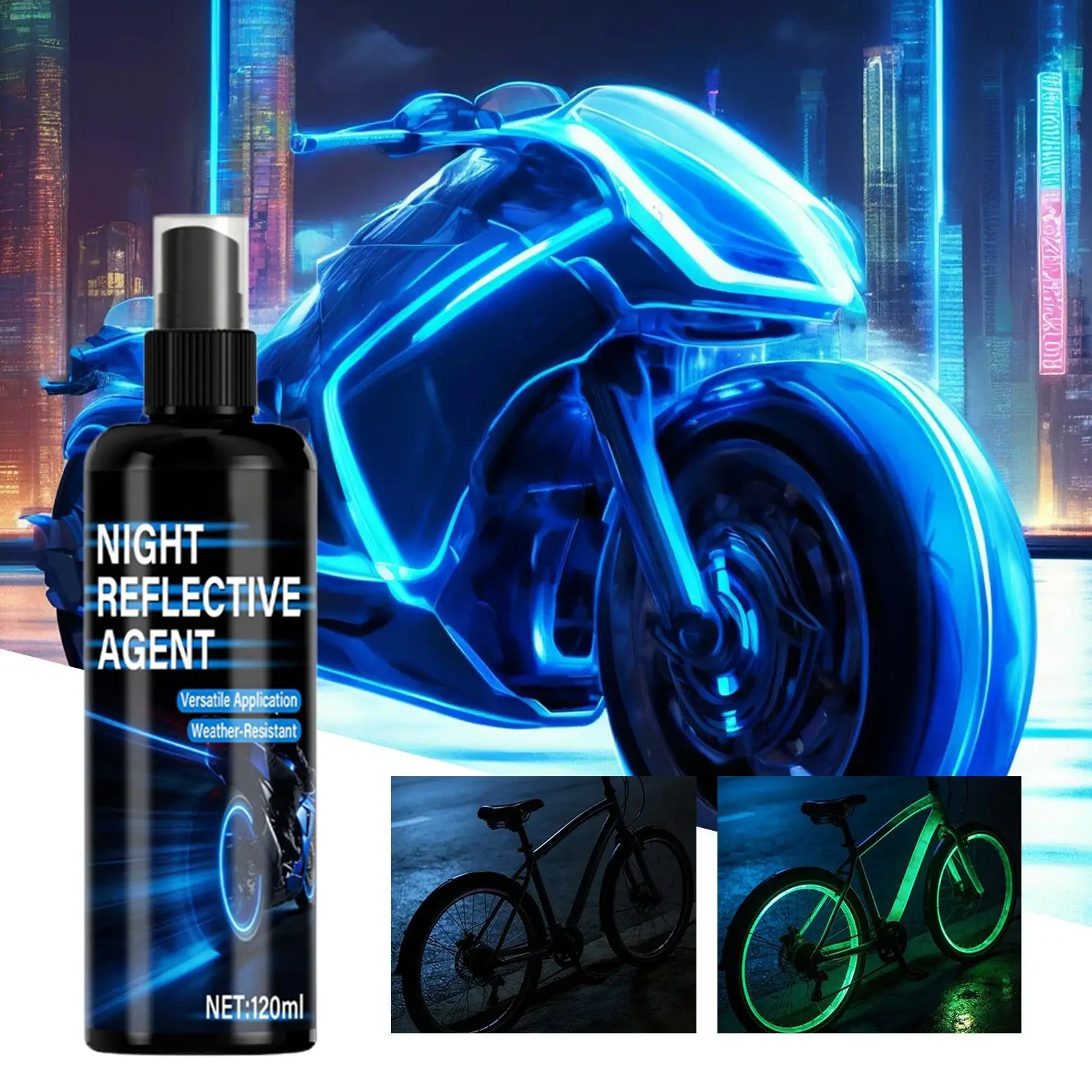 Night Glow Spray Paint 120ml High Visibility Reflective Luminous Coating Bright Agent for Clothing Bicycle Vehicle Outdoor