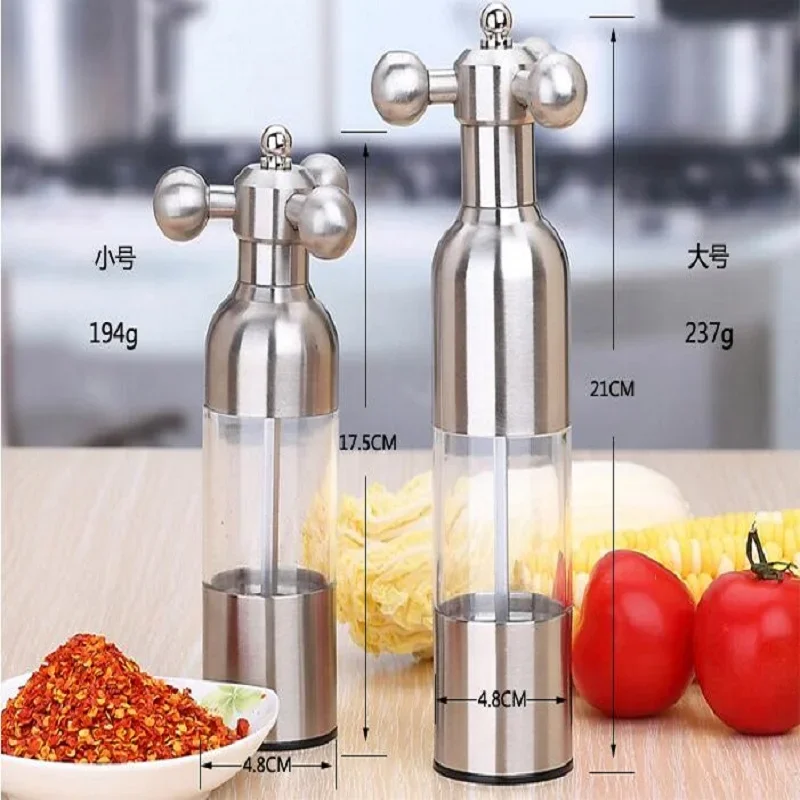 Heavy Steel Spice Salt and Pepper Mill, Manual Hand Rotate,  Grinder, Kitchen Accessories