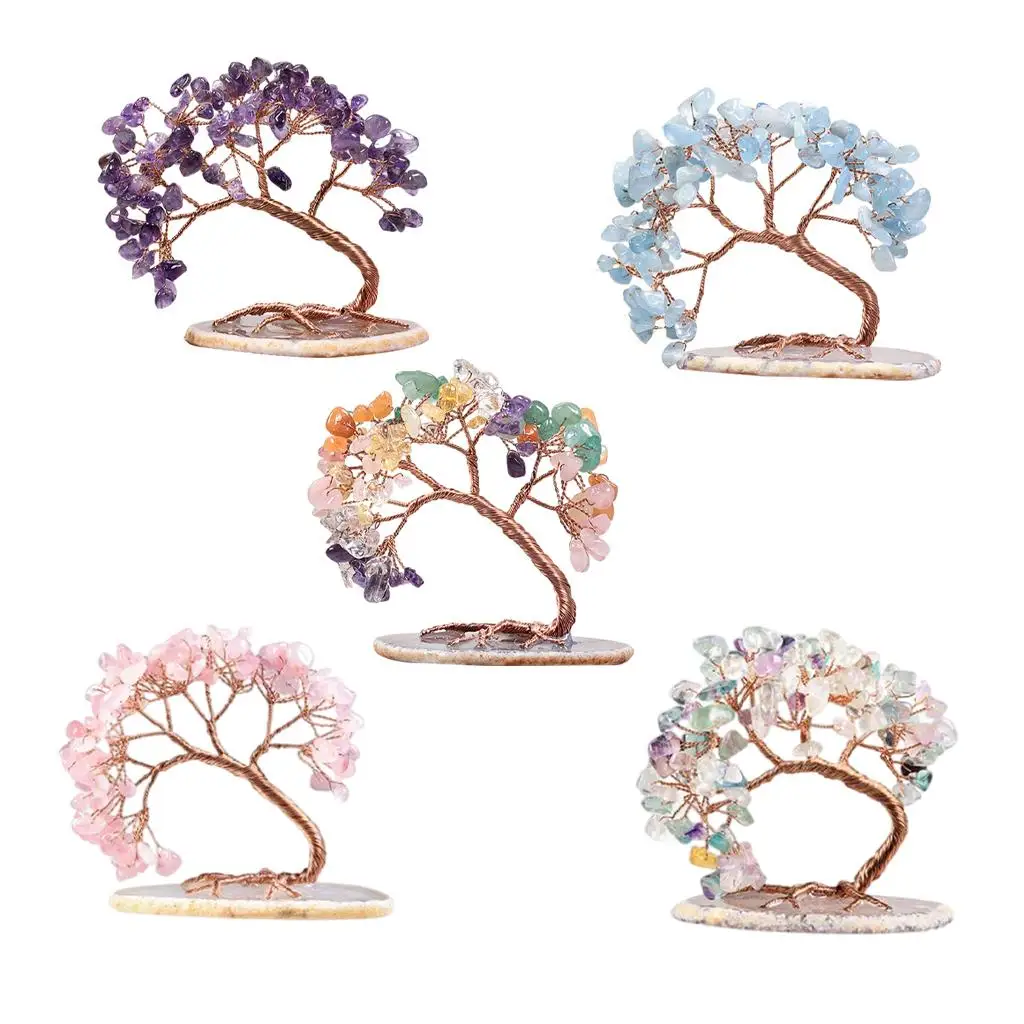 Arbre d'argent en cristal, ornement de prospérité, Fortune pour mariage, salon, maison