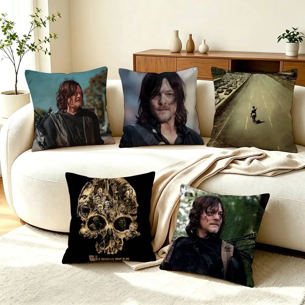 T-The Walking Dead Daryl Dixon  Pillow Case Square Double-Sided Sofa Cushion Cover Bedroom Bedside Pillow