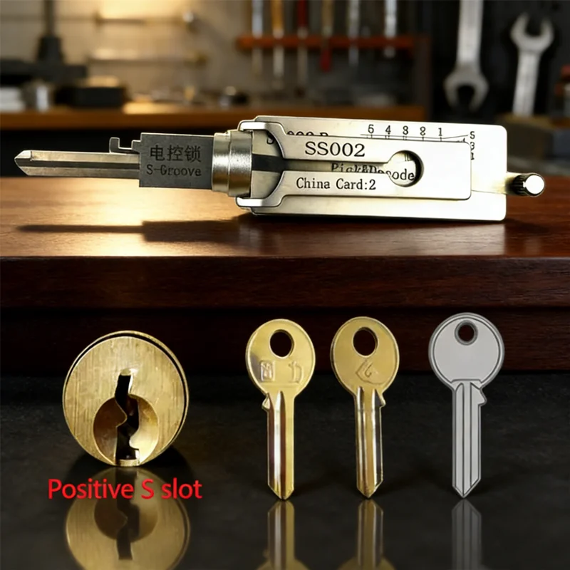 2026 NEW Locksmith Tool Set SS002 2-in-1 Implement for Servicing or Decoding Specific Models of Home and Civilian Door Locks