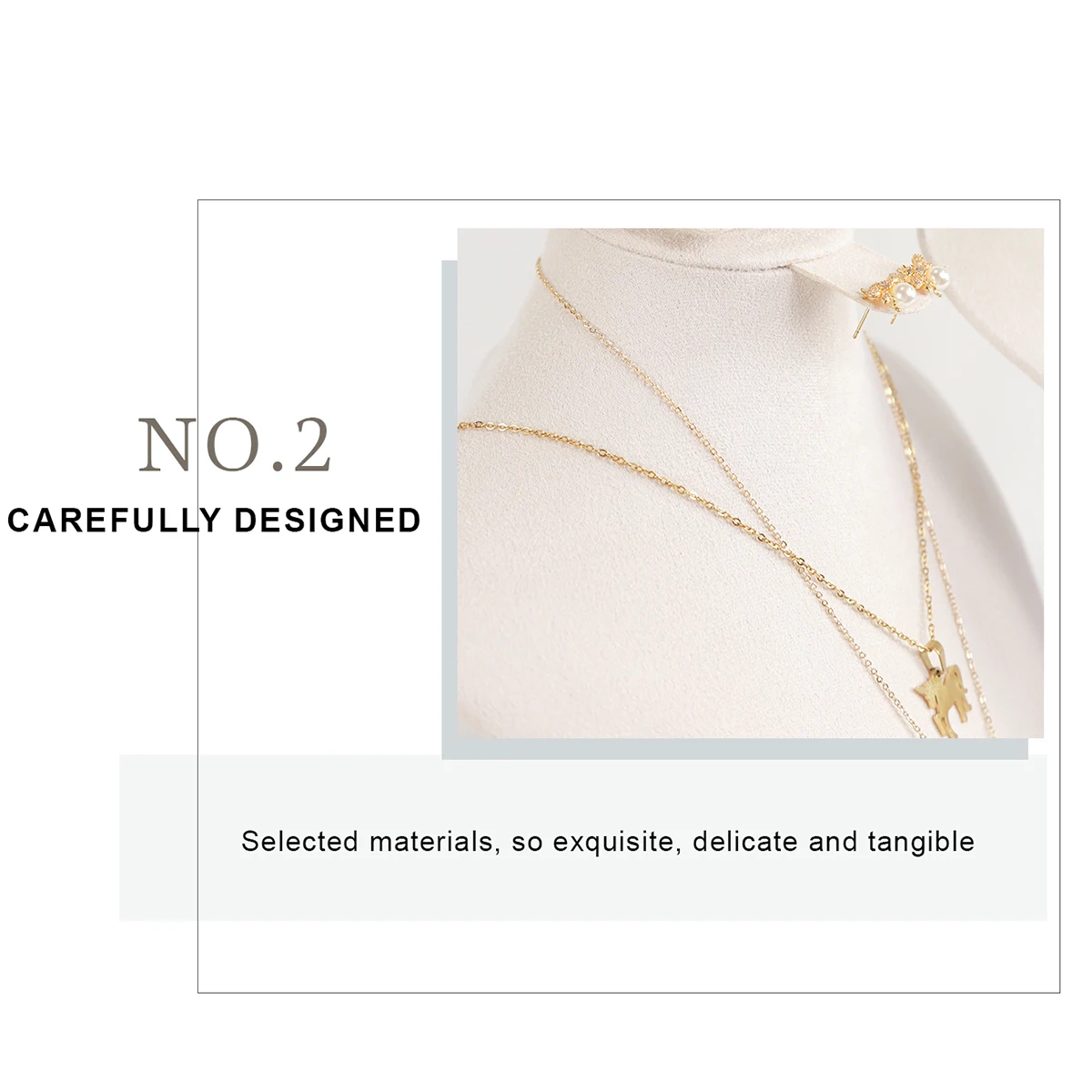 Body Velvet Jewelry Display Busts Humanoid Neck/Chest (Necklaces/Earrings), Soft Velvet Anti-Scratch, Lightweight Paper Core