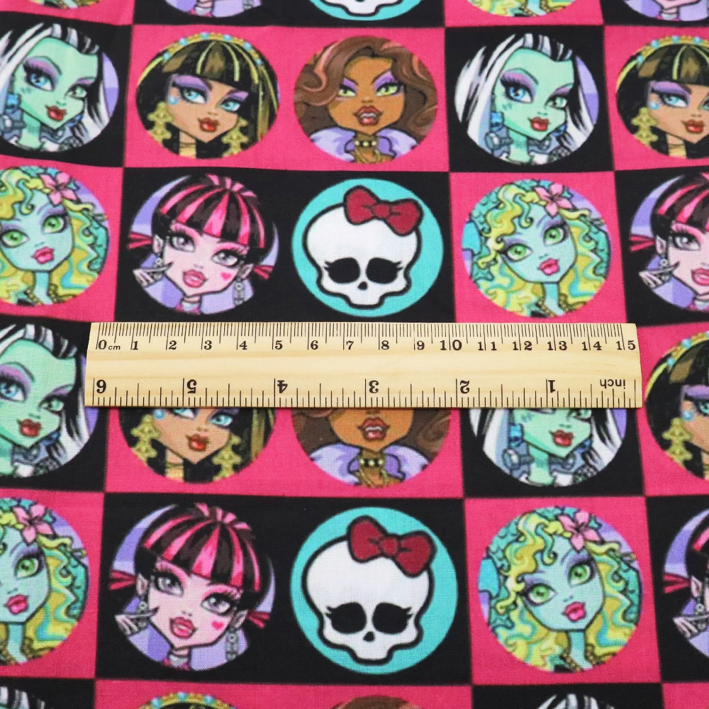 Monster Girl High School 50*145cm 100% Cotton Fabric Sewing Quilting Fabric Needlework Material DIY Handmade Patchework