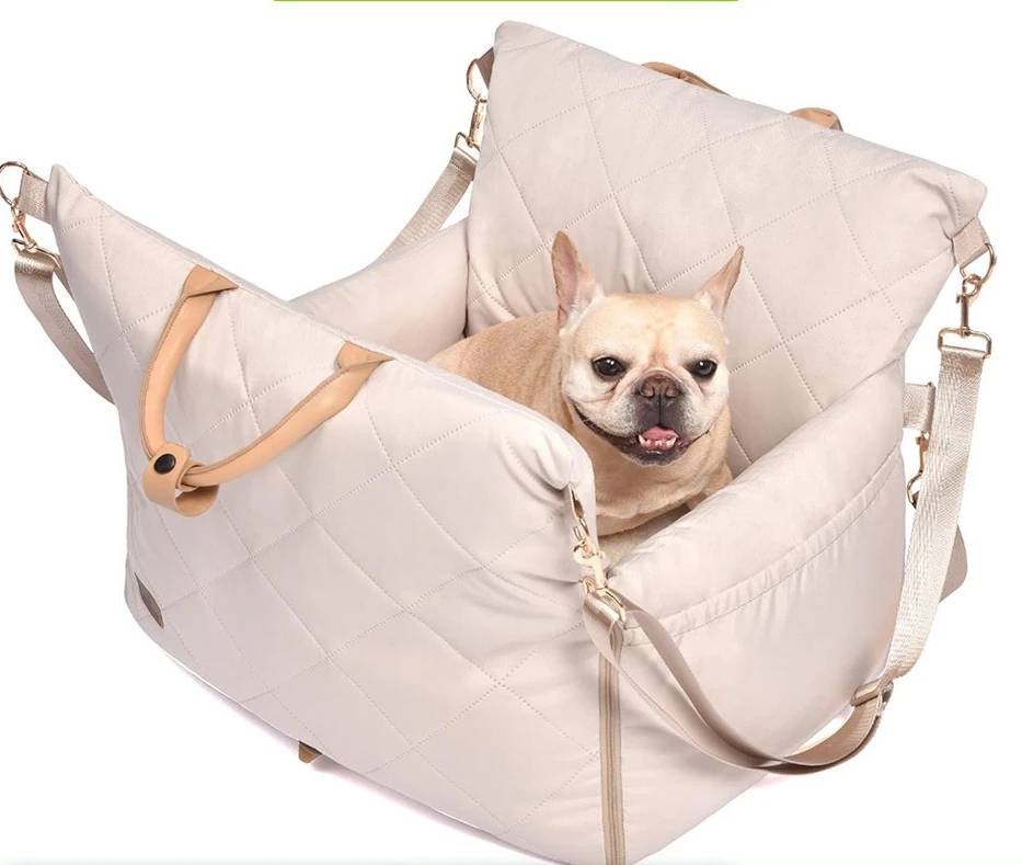 

Автокрождение для собак и дорожная кровать для домашних животных — съемный моющийся чехол, зажим для ремня безопасности, портативный диван для щенка для внедорожника/заднее сиденье грузовика