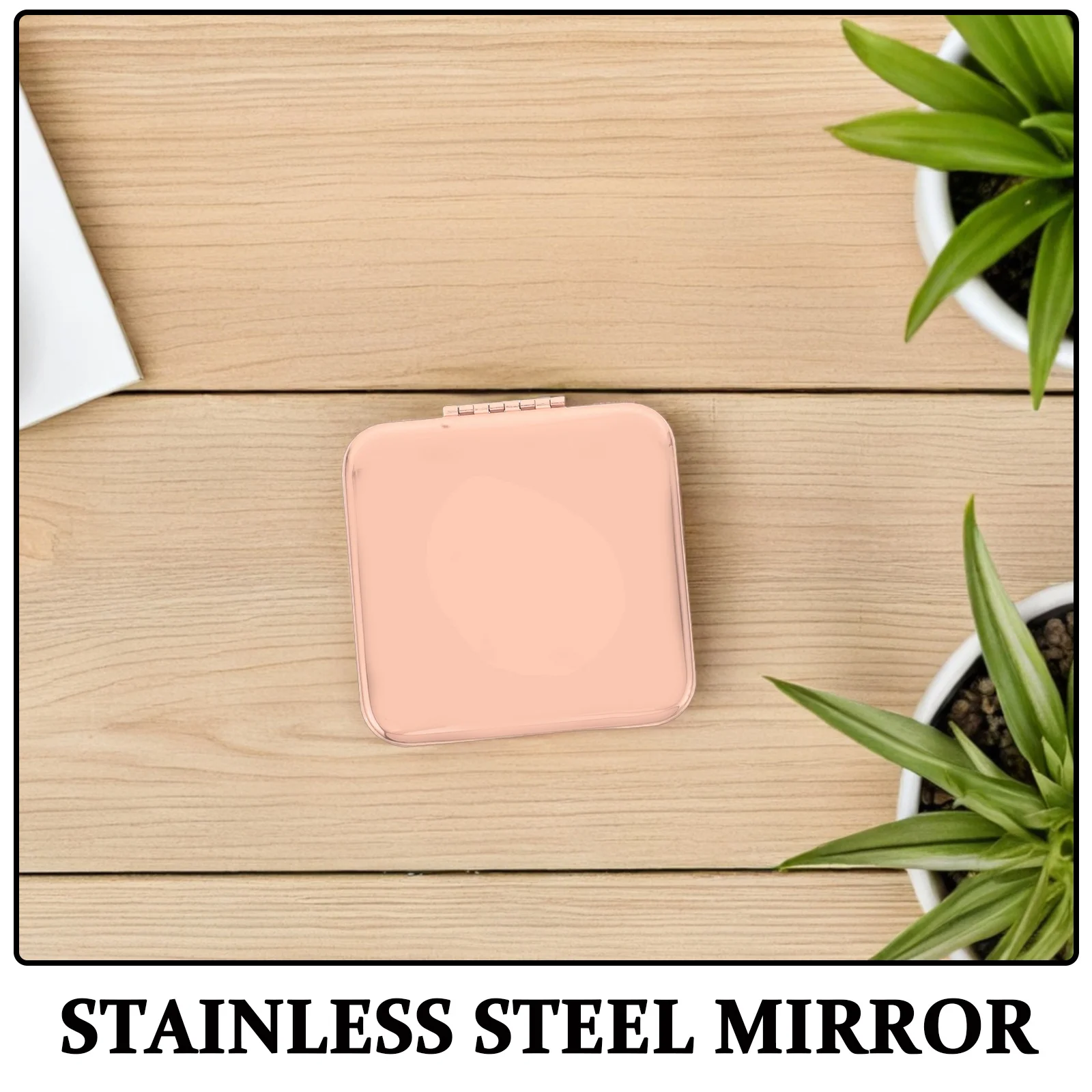 Miroir de maquillage Compact en or Rose, miroir de poche Portable pliable Double face de voyage en métal pour sac à main, utilisation de vanité