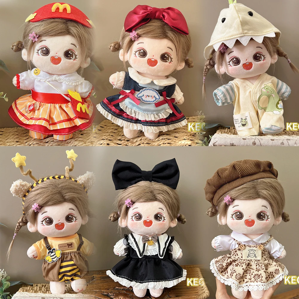 Lolita dress Clothes  For 20cm Cotton Dolls Plush Toys  Dress Up Clothing Princess Skirt Cute Casual Suit Girls Brithday Gift