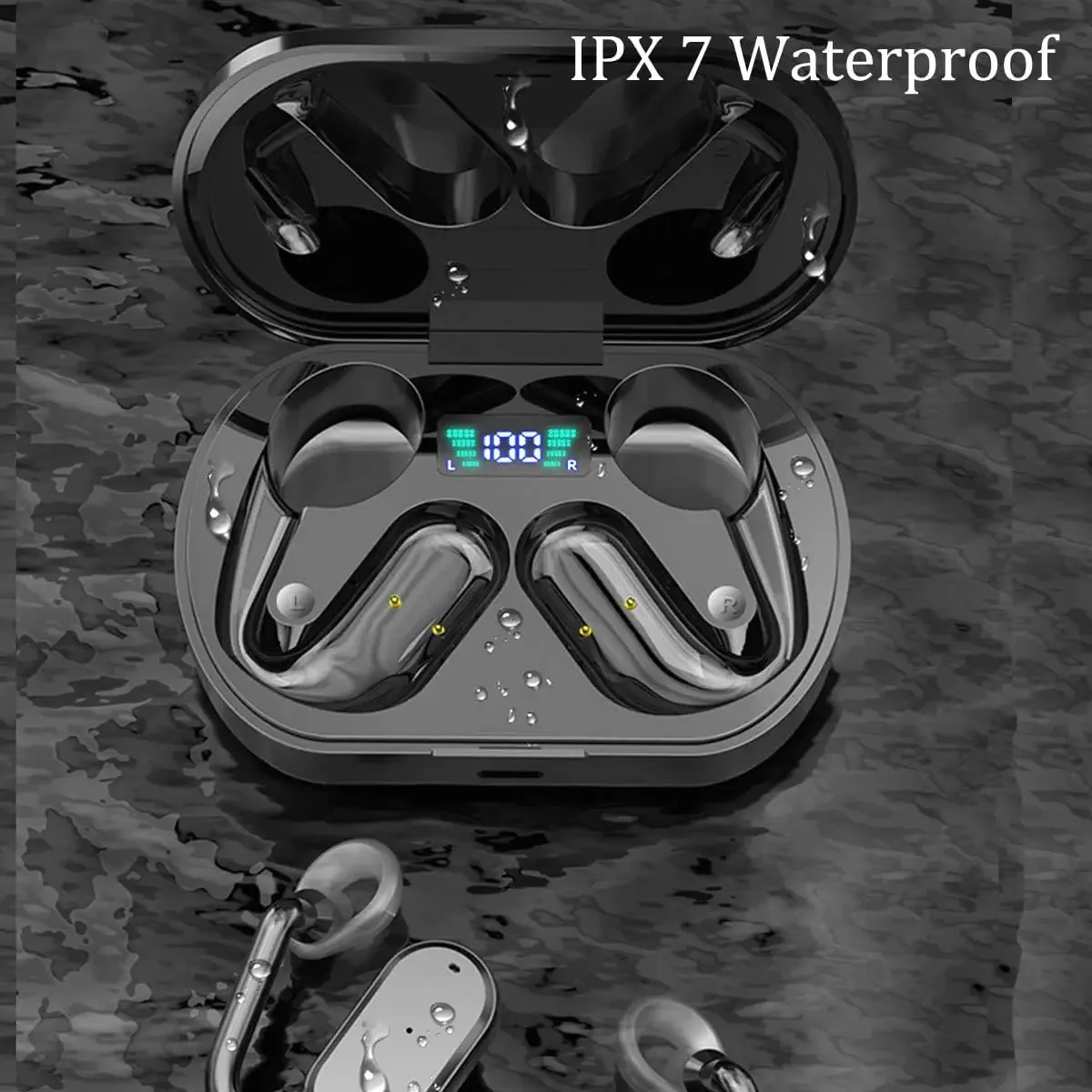 Imagem -05 - Open-ear Verdadeiros Auscultadores sem Fio Bluetooth com Microfone Esporte Earbuds com Earhooks 36hrs Playtime Compatível com Iphone e Android