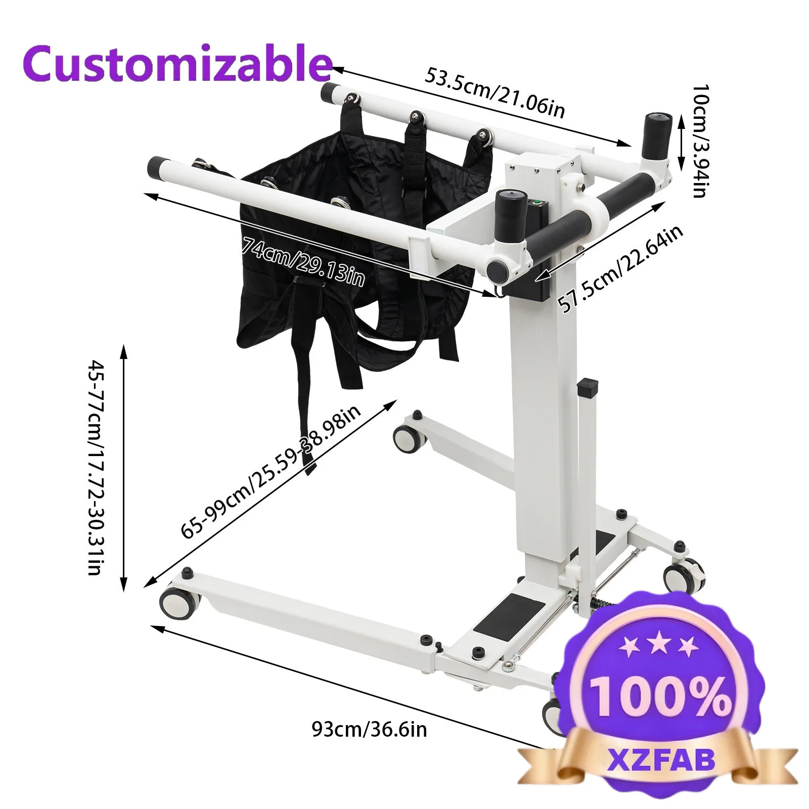 Factory Direct 2026 Top RatedElectric Patient Lift Transfer Chair Lift for Home Wheelchair, Adjustable Height Bathroom Wheelchai
