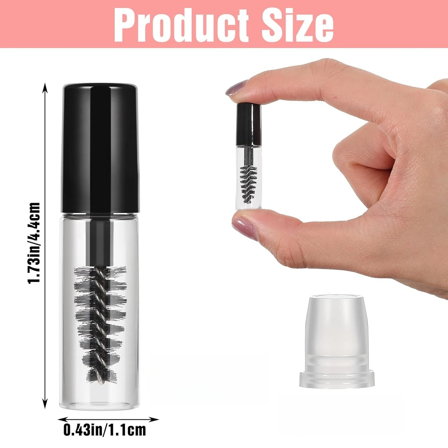New Empty Mascara Tubes with Wand 2ml Mascara Tubes Empty for Castor Oil, Mini Eyelash Cream Bottle with Brush Inserts
