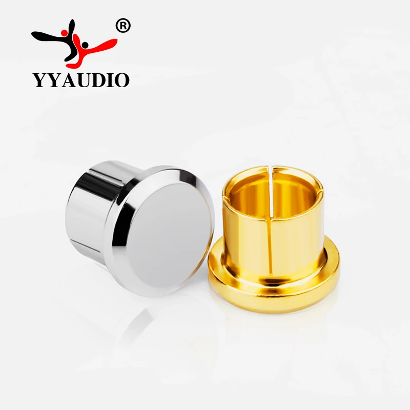 10pcs RCA Dust Caps Pure Copper Gold Plated or Rhodium Plated Audiophile Grade RCA Antioxidant Metal Protective Cover