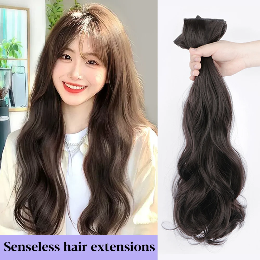 

3 PCS /SET Synthetic Wavy Synthetic Hair Extension Black Hairpiece Natural Hair for Women