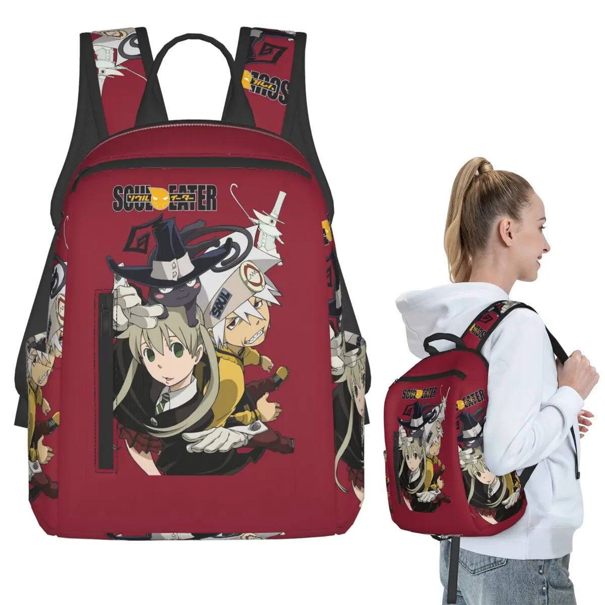 Soul Eater Anime Backpack Student BookBag Kids School Bag Laptop Shoulder Bags Boys Girls