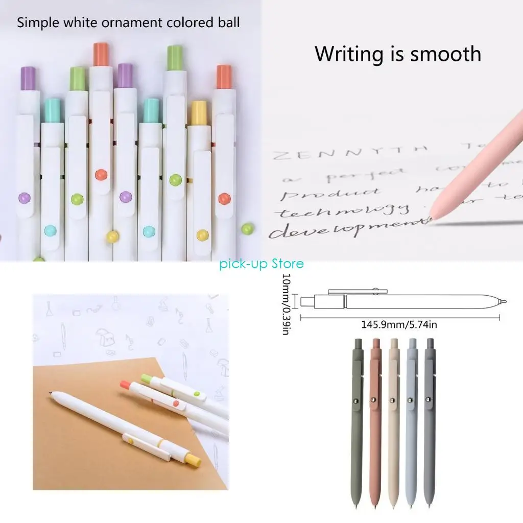 Q5WA 5 قطع من أقلام الجل القابلة للسحب لمستلزمات الكتابة المكتبية للطلاب والمدرسين